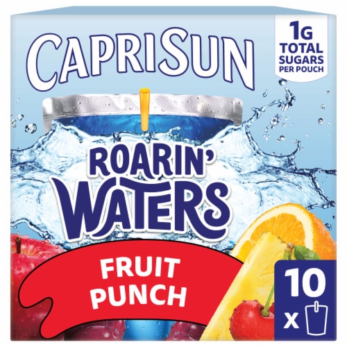 Capri Sun Roarin' Waters Fruit Punch Wave Flavored Water Kids Drink Pouches