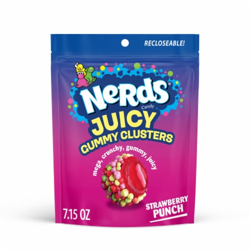 NERDS Juicy Gummy Clusters Strawberry Punch Candy 7.15 oz