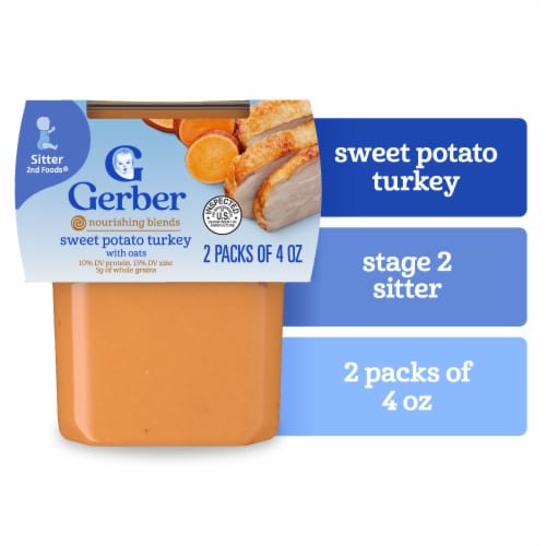 Gerber 2nd Foods Baby Foods Sweet Potato & Turkey with Whole Grains Dinner Tub