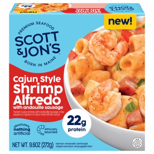 Scott & Jon's Cajun Style Shrimp Alfredo with Andouille Sausage Pasta Bowl 9.6 oz Frozen Meal
