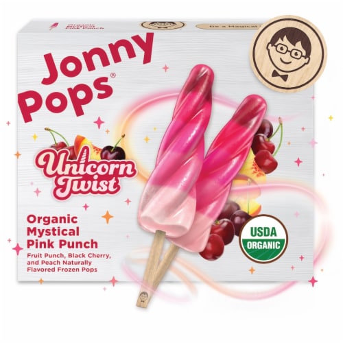 JonnyPops® Unicorn Twist Organic Mystical Pink Punch Frozen Pops 6pk