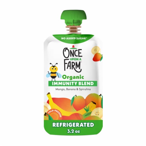Once Upon a Farm Organic Mango Banana & Spirulina Immunity Blend 3.2 oz