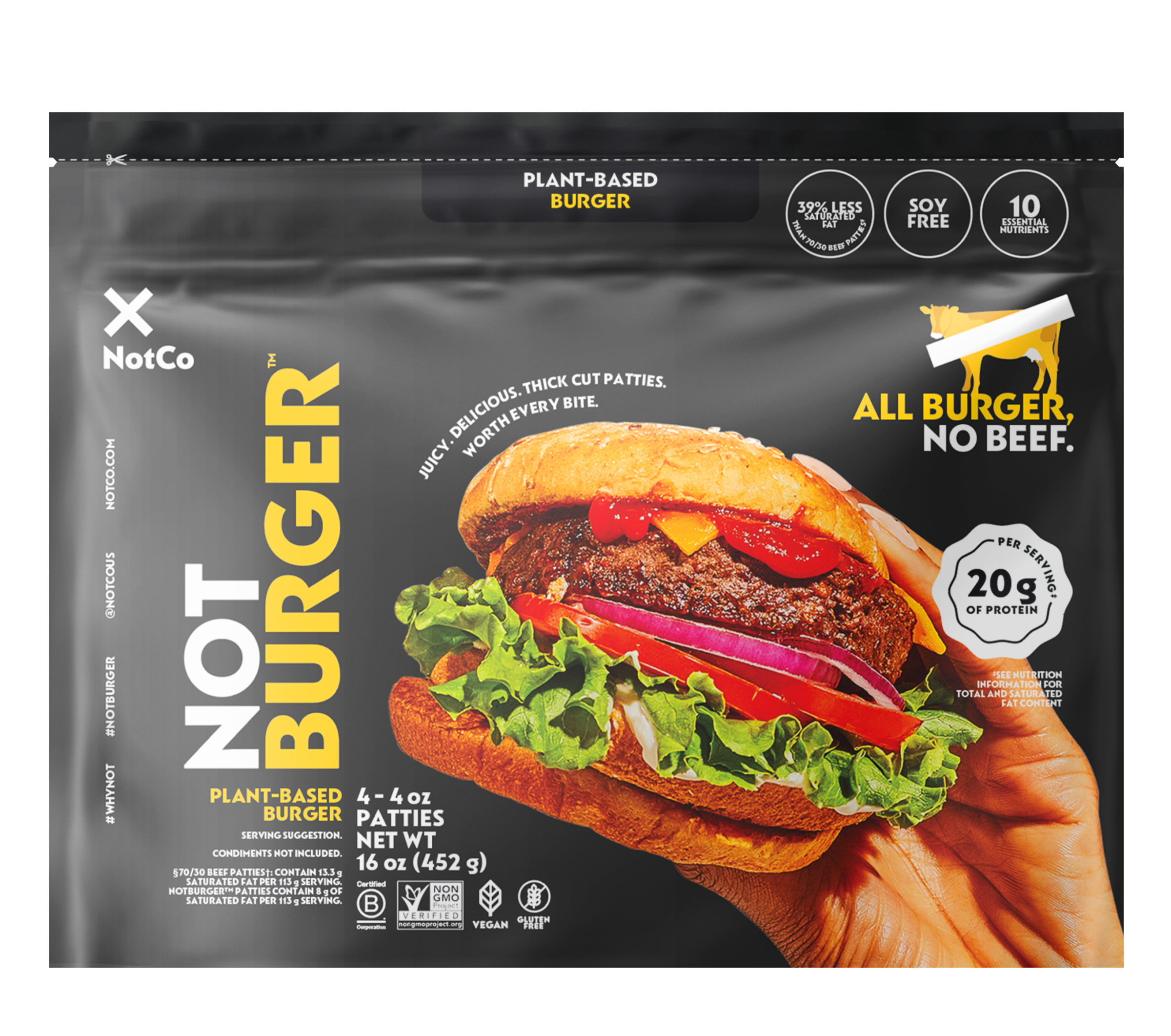 NotBurger Frozen Plant-Based Burger Patties