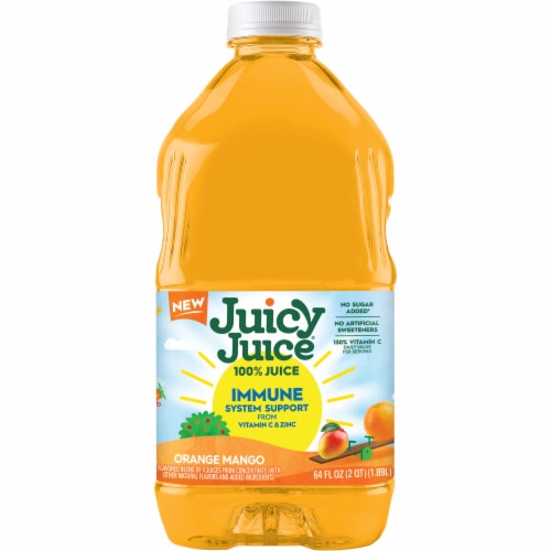 Juicy Juice 100% Juice Immune System Support from Vitamin C and Zinc, Orange Mango, 64 FL OZ