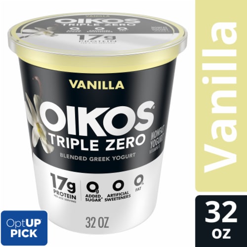 Oikos Triple Zero Vanilla High Protein Nonfat Greek Yogurt Tub
