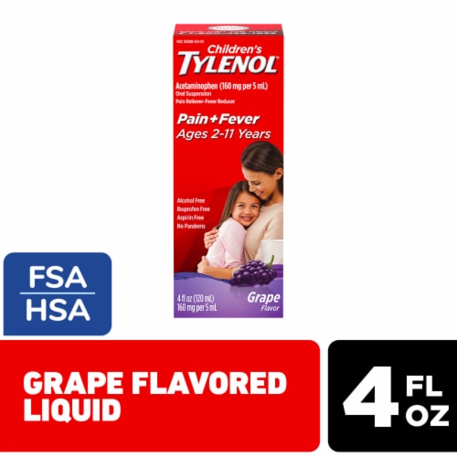 Children's Tylenol Pain + Fever Relief Cold Medicine Grape