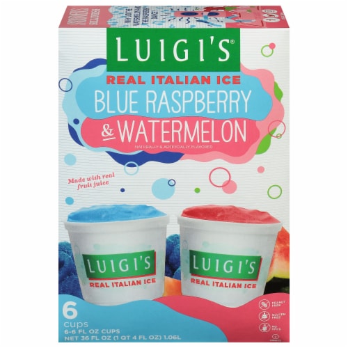 Luigi's Blue Raspberry & Watermelon Real Italian Ice 6 - 6 fl oz Cups
