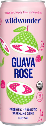 wildwonder Guava Rose Prebiotic + Probiotic Sparkling Drink
