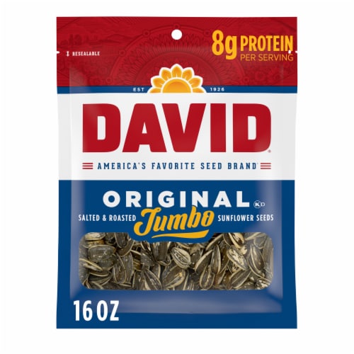 DAVID Jumbo Sunflower Seeds, Salted & Roasted Original Flavor