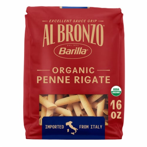 Al Bronzo by Barilla Organic Penne Rigate Pasta, Bronze Cut Pasta, Non GMO, Kosher