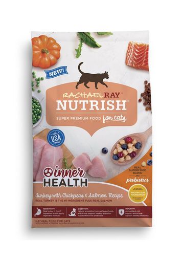 Rachael Ray Nutrish Inner Health Natural Dry Cat Food, Turkey with Chickpeas.