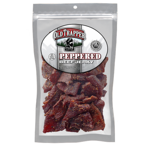 Old Trapper 8oz Peppered Beef Jerky natural style