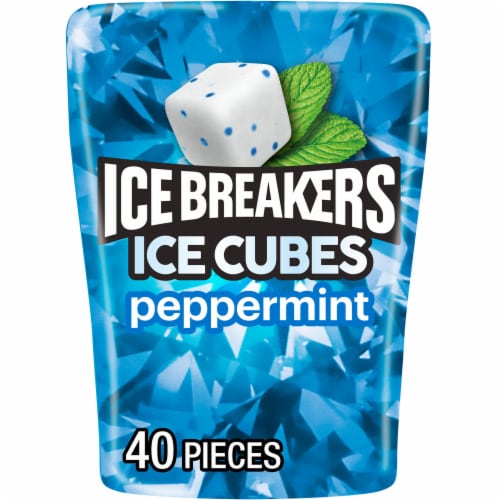 ICE BREAKERS Ice Cubes Peppermint Flavored Sugar Free Chewing Gum Bottle