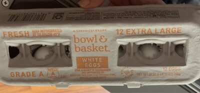 SR Bowl & Basket White Ex Lg Eggs