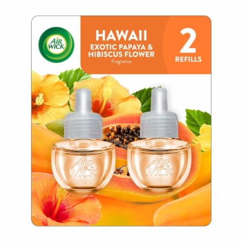 Air Wick Plug-in Scented Oil Air Freshener Warmer Refills, Hawaii Exotic Papaya and Hibiscus Flower