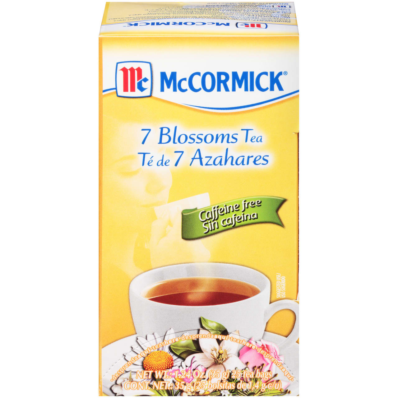McCormick Caffeine Free 7 Blossoms Tea, 25 Count Box, 1.23 oz