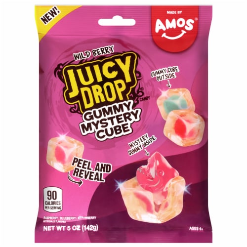 Juicy Drop® Gummy Mystery Cube Candy - Raspberry/Blueberry/Strawberry