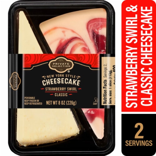 Private Selection® New York Style Classic and Strawberry Swirl New York Style Cheesecake Slices