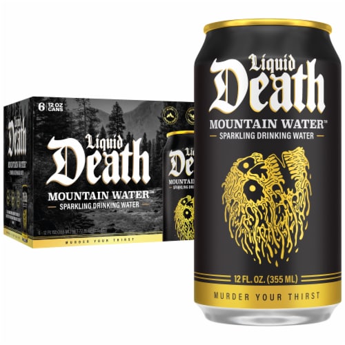 Liquid Death, Sparkling Mountain Water, Real Mountain Source, 100% American Made