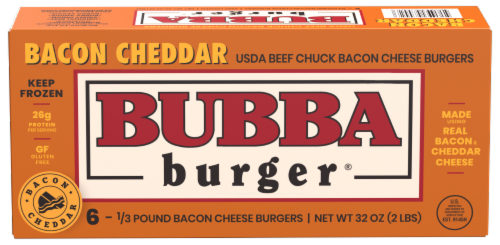 BUBBA burger Bacon Cheddar Frozen Burger Patties