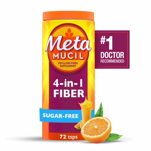 Metamucil 4-in-1 Psyllium Fiber Supplement Sugar-Free Orange Powder