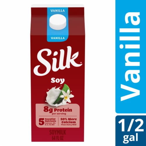 Silk Vanilla Dairy Free Vegan Soy Milk Half Gallon