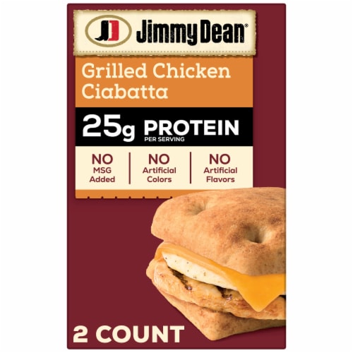 Jimmy Dean® Protein Breakfast Grilled Chicken Egg Cheese Ciabatta Frozen Sandwiches Fully Cooked
