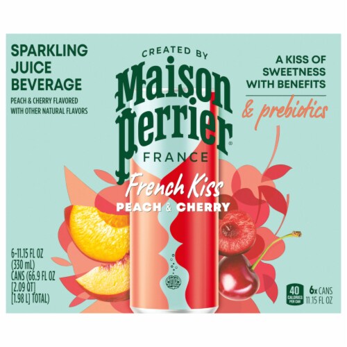 Maison Perrier® French Kiss Peach & Cherry Sparkling Water Cans