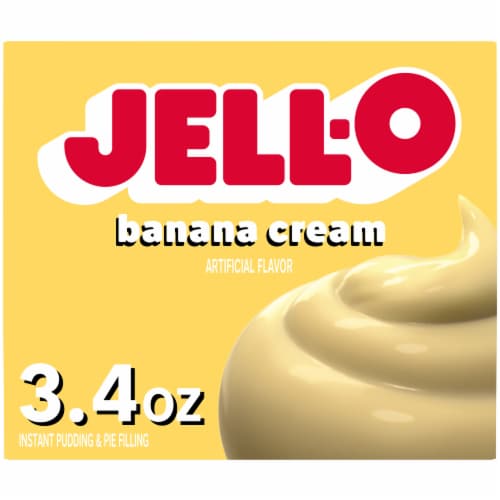 Jell-O Banana Cream Artificially Flavored Instant Pudding & Pie Filling Mix Box
