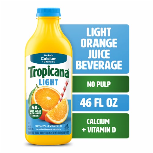 Tropicana Light Orange Juice Beverage, No Pulp, Calcium and Vitamin D