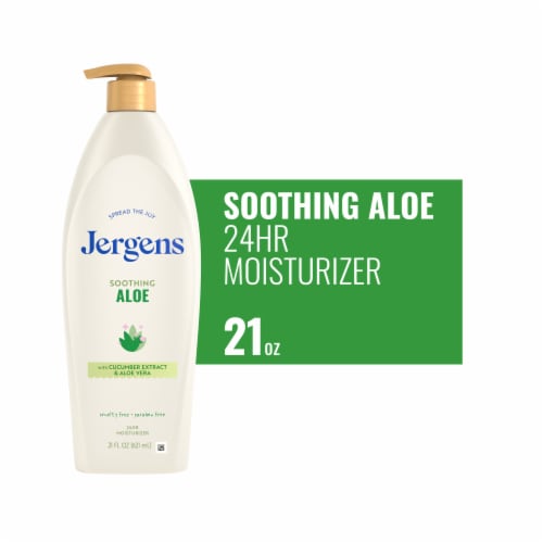 Jergens Soothing Aloe Hand and Body Lotion, Aloe Vera Body and Hand Moisturizer, Hydralucence Blend