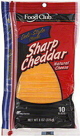 Food Club Cheddar Sharp Deli-Style Sliced