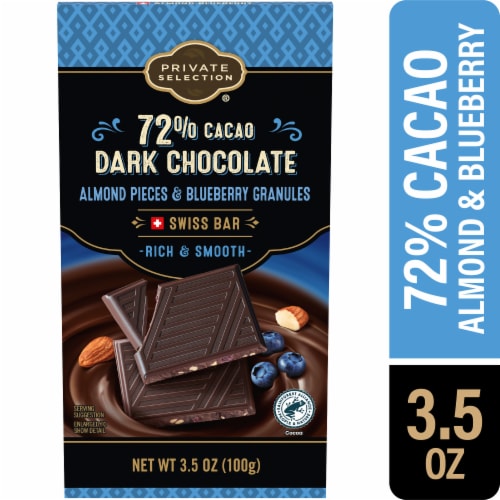 Private Selection® Almond Blueberry 72% Cacao Dark Chocolate Swiss Candy Bar