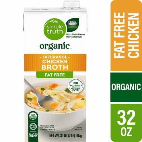 FREE RANGE CHICKEN BROTH FAT FREE - SIMPLE TRUTH ORGANIC - 32 OZ