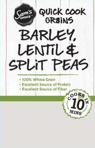 (4 Pack) Sam's Choice Quick Cook Barley, Lentil & Split Peas, 8 Oz