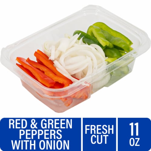 Red and Green Peppers With White Onion Fajita Mix Mild Fresh Cut In Store Daily