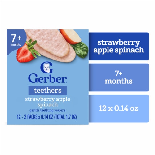 Gerber Baby Food Teething Wafers Strawberry Apple Spinach