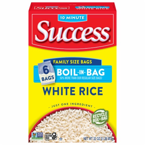 Success Boil-in-Bag White Rice, Non-GMO, Kosher, Gluten-Free, , 6 Pre-Portioned Bags