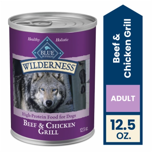 Blue Buffalo™ Wilderness™ Grain Free Adult Wet Dog Food, 32g Protein per Can, Beef & Chicken Grill