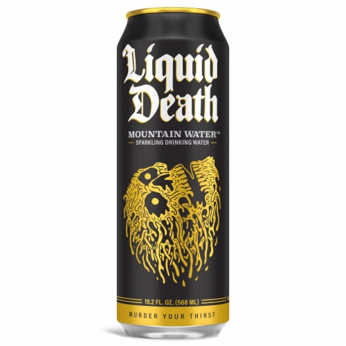 Liquid Death, Sparkling Mountain Water, Real Mountain Source, 100% American Made