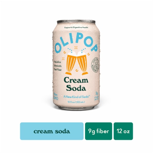 Olipop® Cream Soda Prebiotic Soda Can, Refrigerated