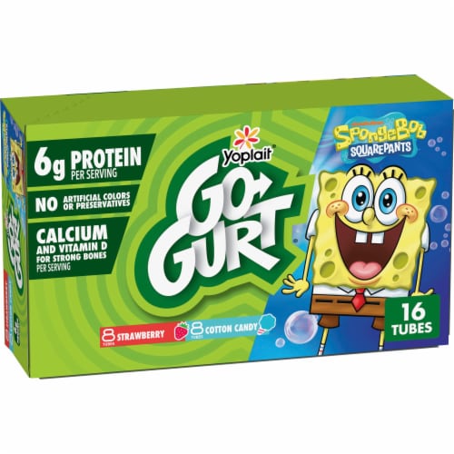 Go-GURT® SpongeBob SquarePants™ Strawberry and Cotton Candy Yogurt Tubes