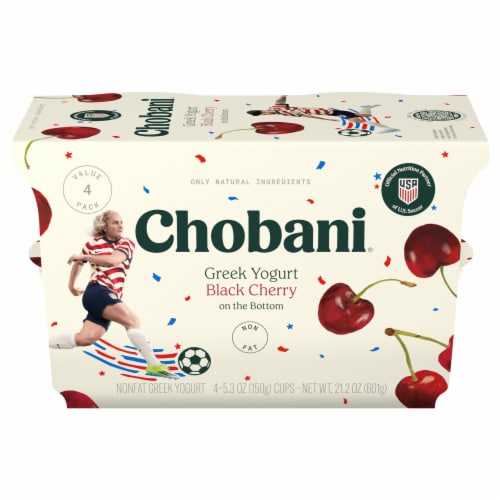 Chobani Non-Fat Black Cherry on the Bottom Greek Yogurt 5.3oz 4ct