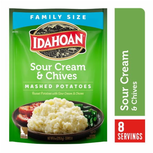 Idahoan Sour Cream & Chives Mashed Potatoes Family Size 8 oz