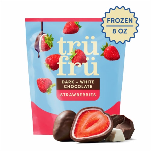Tru Fru Fresh Frozen Strawberries in Dark & White Chocolate