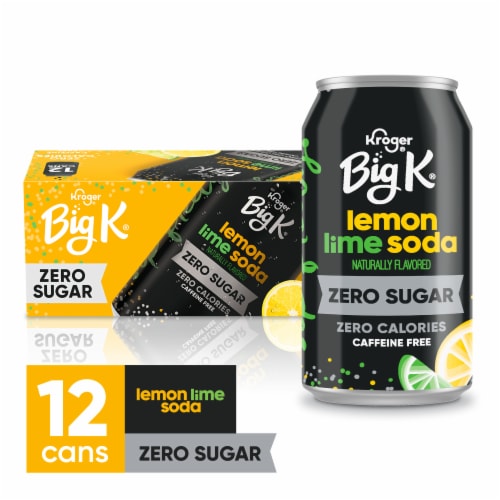 Big K® Lemon Lime Zero Sugar Caffeine Free Soda Cans