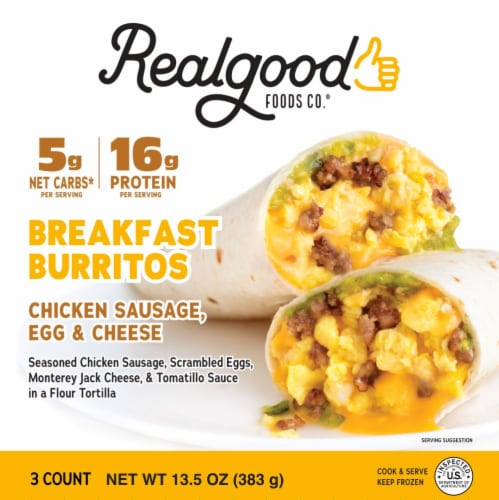 Realgood Foods Co.® Chicken Sausage Egg & Cheese Breakfast Burritos