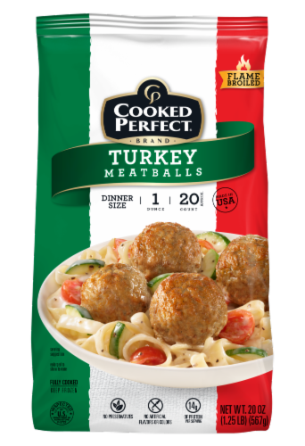 Cooked Perfect Turkey Meatballs - 1 ounce 20 ounce