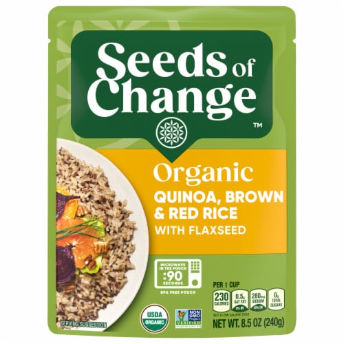 Seeds of Change Organic Quinoa, Brown & Red Rice with Flaxseed, Organic Food, 8.5 oz Pouch