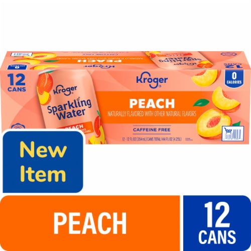 Kroger® Caffeine Free Peach Sparkling Water Cans